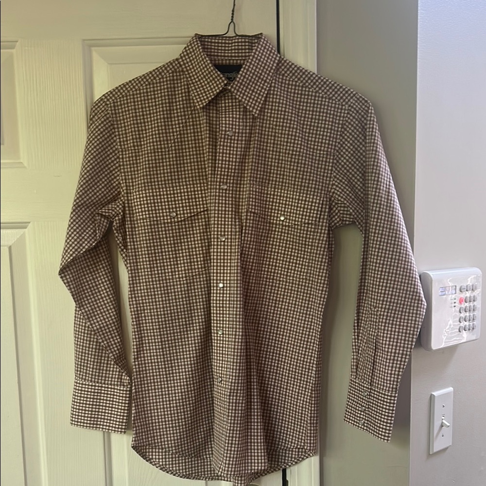 Men's Wrangler Brown Checkered Shirt - New